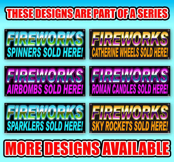 Fireworks Catherine Wheels Banner