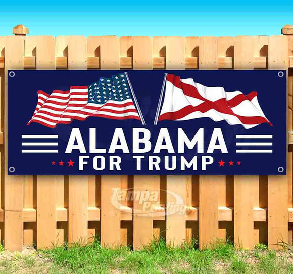 For Trump With Flag Alabama Banner