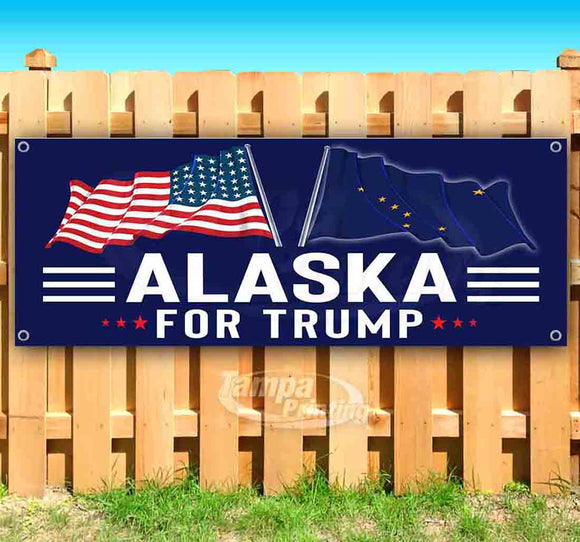 For Trump With Flag Alaska Banner