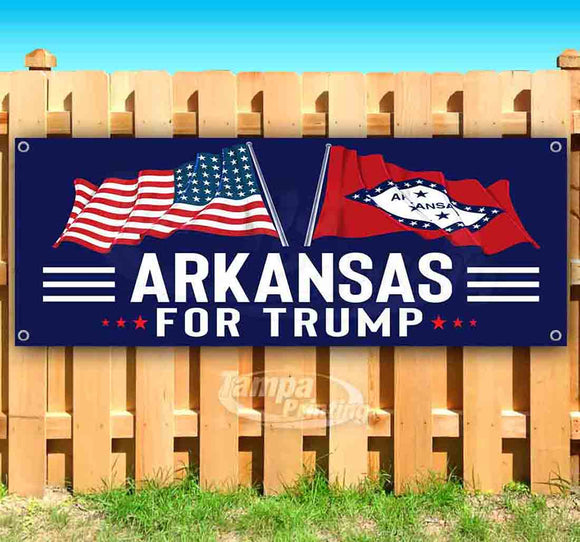 For Trump With Flag Arkansas Banner