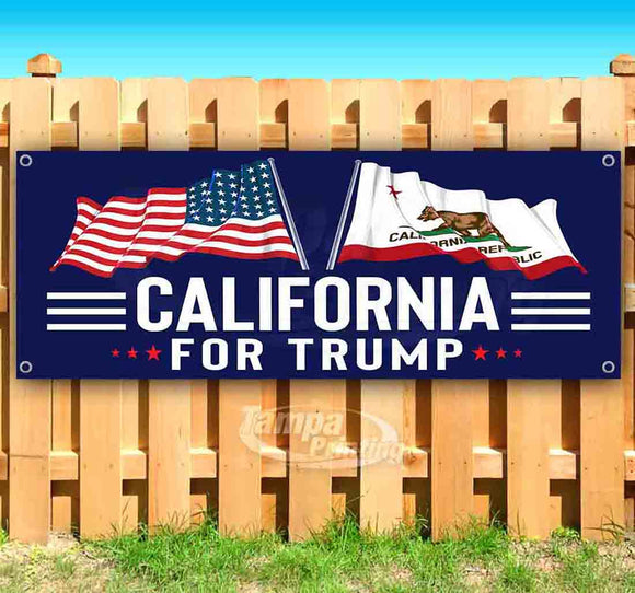 For Trump With Flag California Banner