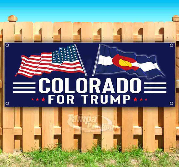 For Trump With Flag Colorado Banner