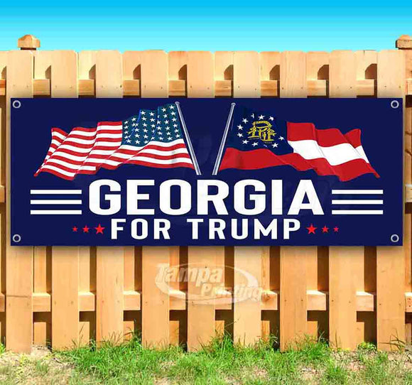 For Trump With Flag Georgia Banner