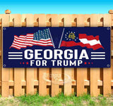 For Trump With Flag Georgia Banner