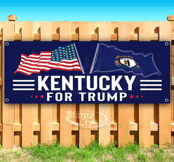 For Trump With Flag Kentucky Banner
