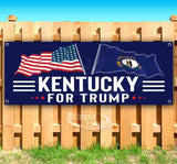 For Trump With Flag Kentucky Banner
