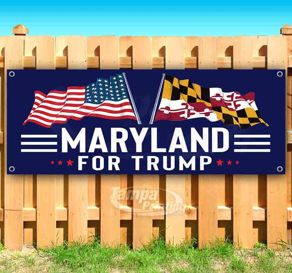 For Trump With Flag Maryland Banner