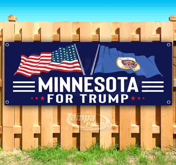 For Trump With Flag Minnesota Banner
