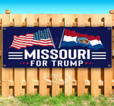 For Trump With Flag Missouri Banner