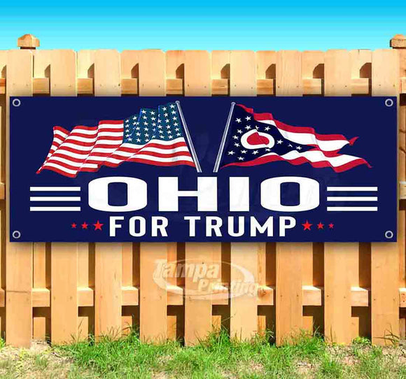 For Trump With Flag Ohio Banner