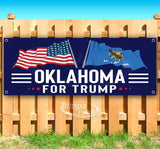 For Trump With Flag Oklahoma Banner