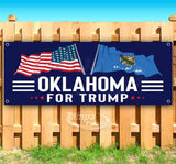 For Trump With Flag Oklahoma Banner