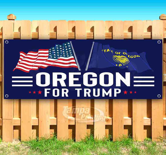 For Trump With Flag Oregon Banner
