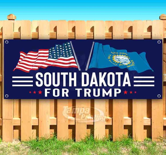 For Trump With Flag South Dakota Banner