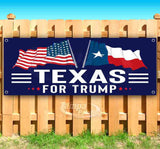 For Trump With Flag Texas Banner