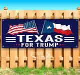 For Trump With Flag Texas Banner