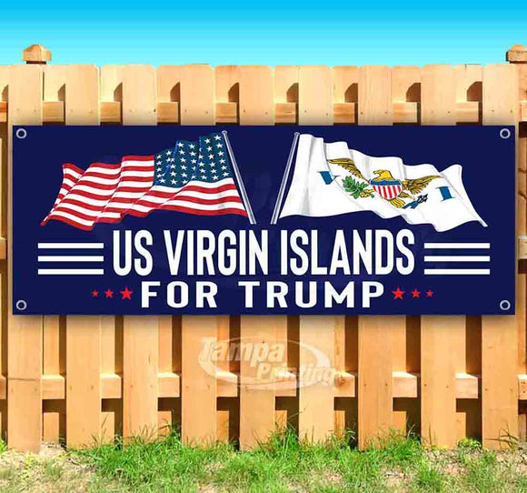 For Trump With Flag USVI Banner