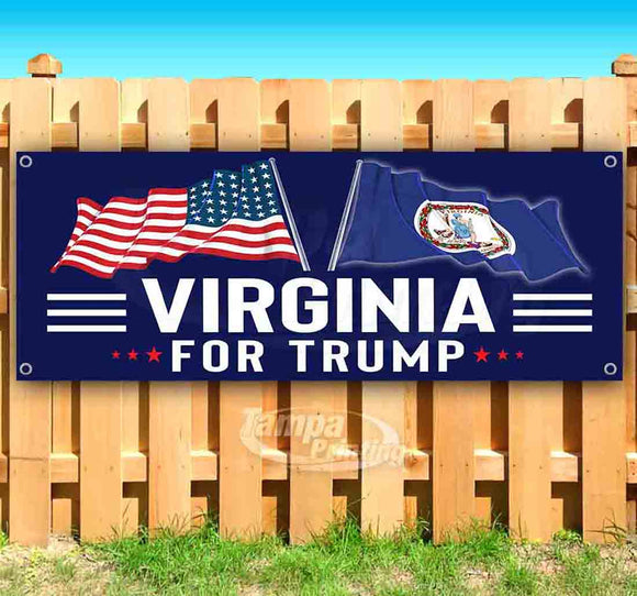 For Trump With Flag Virginia Banner