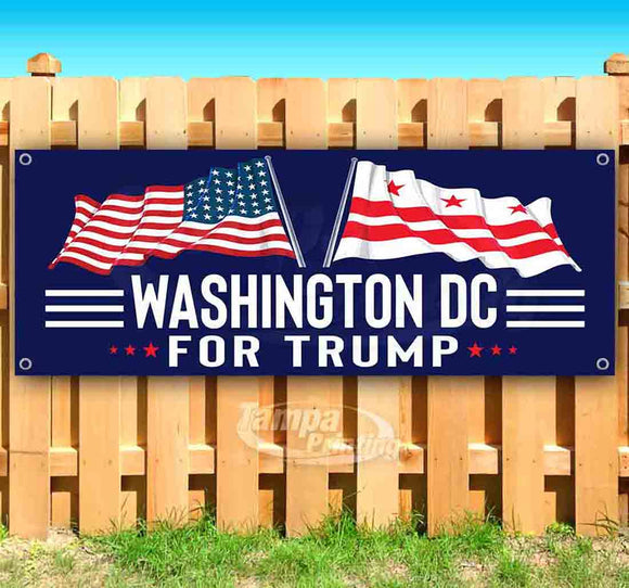 For Trump With Flag Washington DC Banner