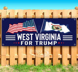 For Trump With Flag W Virginia Banner