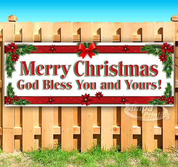 Merry Christmas God Bless You Banner