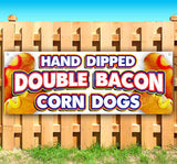 Hand Dipped Double Bacon Corn Dogs Banner
