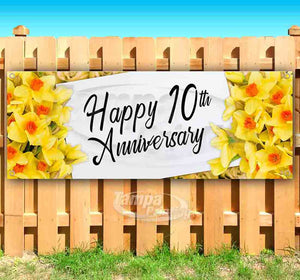 Happy 10th Anniversary Flowers Banner