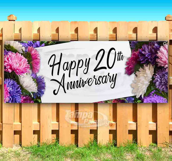 Happy 20th Anniversary Flowers Banner