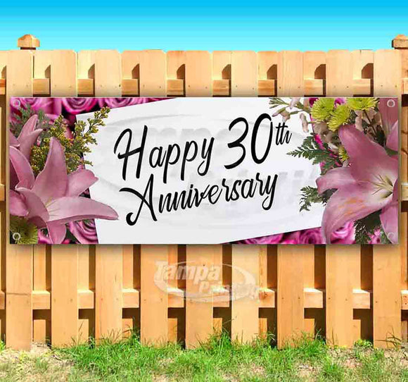 Happy 30th Anniversary Flowers Banner