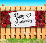 Happy Anniversary Flowers Banner