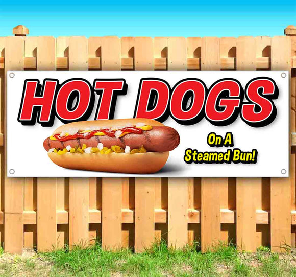 Hot Dogs On Stmd Bun Banner