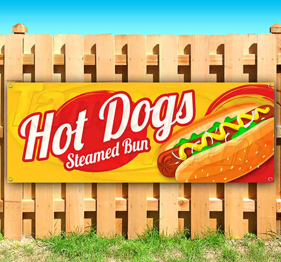Hot Dogs Steamed Buns Banner