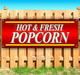 Hot & Fresh Popcorn Marquee Banner