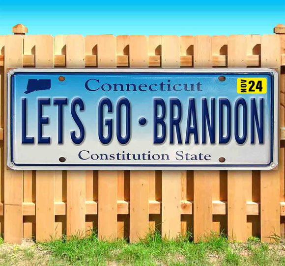Let's Go Brandon Connecticut Plate Banner