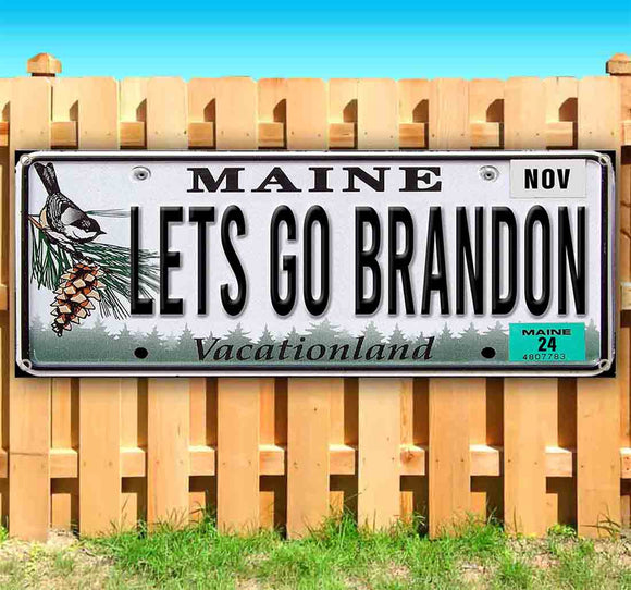 Let's Go Brandon Maine Plate Banner