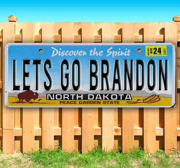 Let's Go Brandon North Dakota Plate Banner
