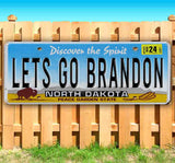 Let's Go Brandon North Dakota Plate Banner