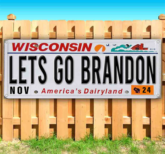 Let's Go Brandon Wisconsin Plate Banner