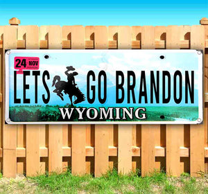 Let's Go Brandon Wyoming Plate Banner
