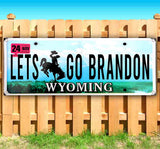Let's Go Brandon Wyoming Plate Banner