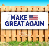 Make USA Flag Great Again Wht Banner