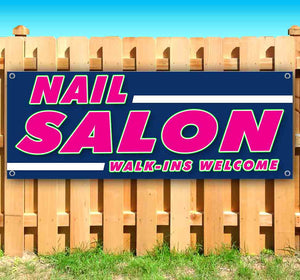 Nail Salon Walk Ins Welcome Banner