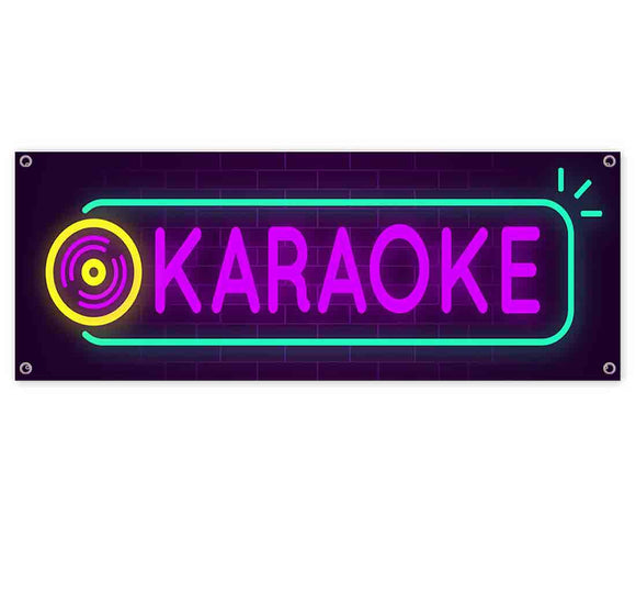 Neon Brick Karaoke Banner