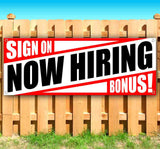 Now Hiring Sign On Bonus Banner