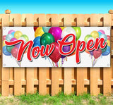 Now Open Balloons Banner