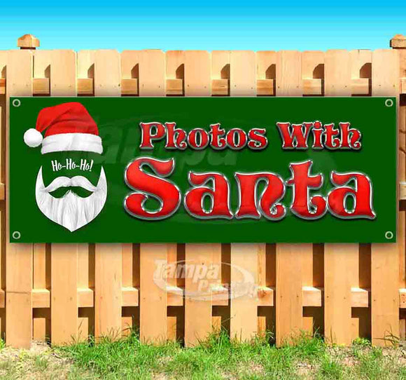 Photos With Santa GreenBg Banner