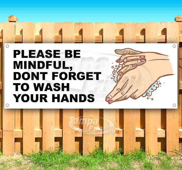 Please Be Mindful Wash Hands Banner