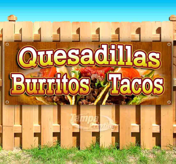 Quesadillas Burritos Tacos Banner