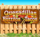 Quesadillas Burritos Tacos Banner
