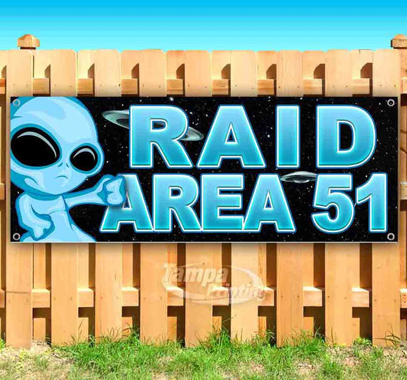 Raid Area 51 UFO Blue Banner